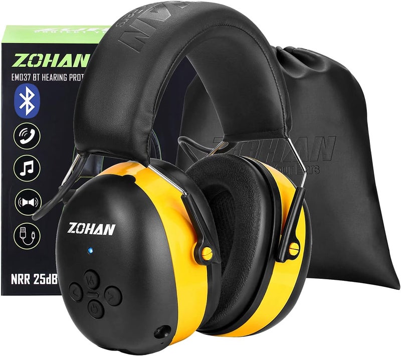 Zohan EM037 Bluetooth Hearing Protection,30dB SNR Noise Reduction Ear Protection with 1500mAh Rechargeable Battery,Headphones with 40H playtime for Mowing, Snowblowing, Construction,Workshops - Image 1